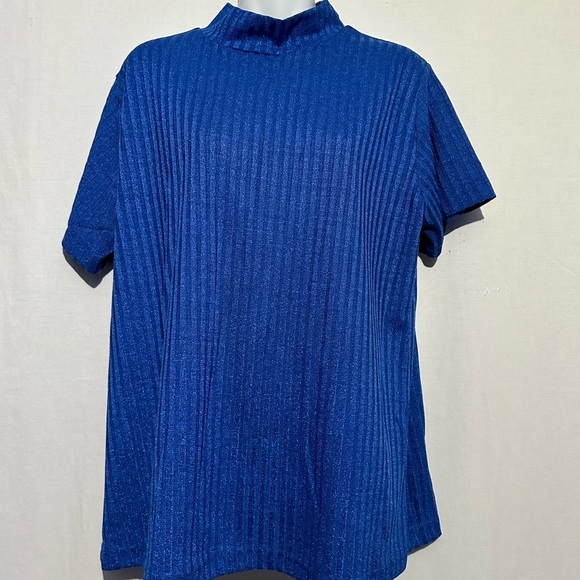 Joanna Blue Textured Top Size 1X - Picture 1 of 5